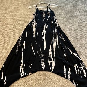 Black tie dyed midi dress with spaghetti straps